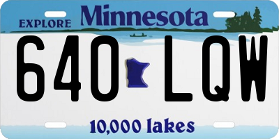 MN license plate 640LQW