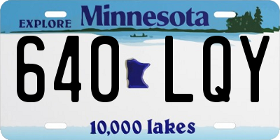 MN license plate 640LQY