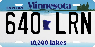 MN license plate 640LRN