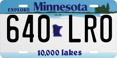 MN license plate 640LRO
