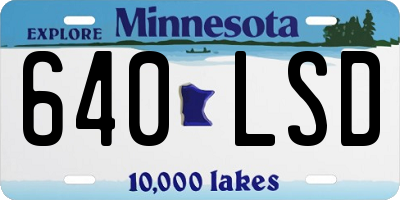 MN license plate 640LSD