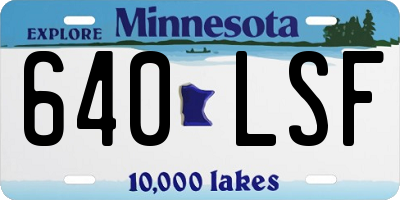 MN license plate 640LSF