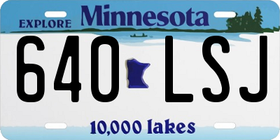 MN license plate 640LSJ
