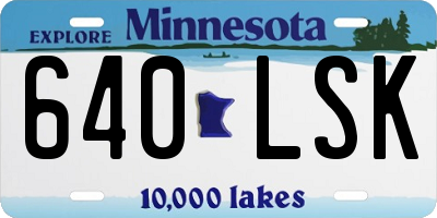 MN license plate 640LSK