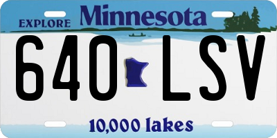 MN license plate 640LSV
