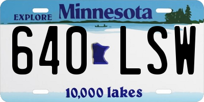 MN license plate 640LSW