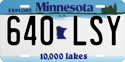 MN license plate 640LSY