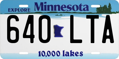 MN license plate 640LTA