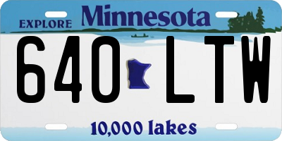 MN license plate 640LTW