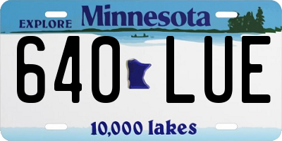 MN license plate 640LUE