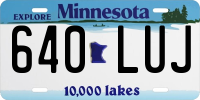 MN license plate 640LUJ