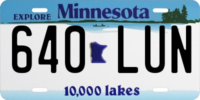 MN license plate 640LUN