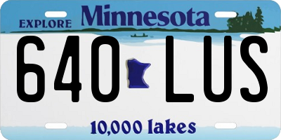 MN license plate 640LUS