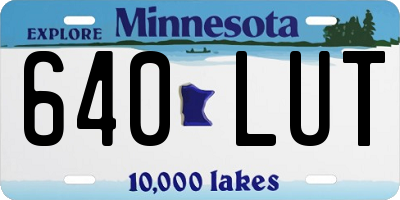 MN license plate 640LUT