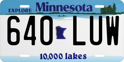 MN license plate 640LUW