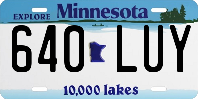 MN license plate 640LUY