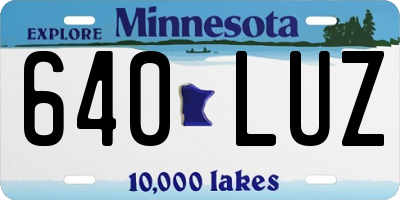 MN license plate 640LUZ