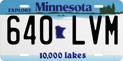 MN license plate 640LVM