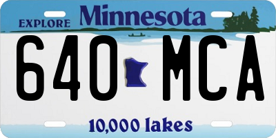 MN license plate 640MCA