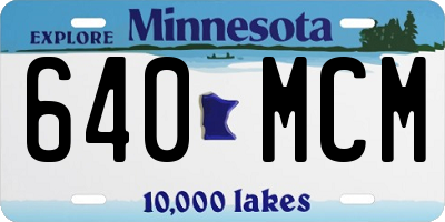 MN license plate 640MCM