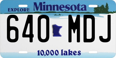 MN license plate 640MDJ