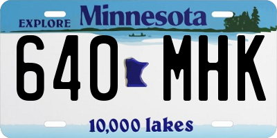 MN license plate 640MHK