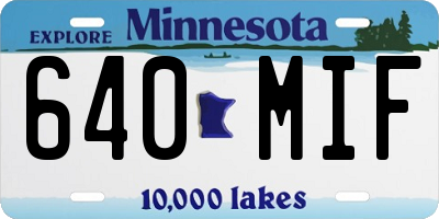 MN license plate 640MIF