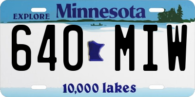 MN license plate 640MIW
