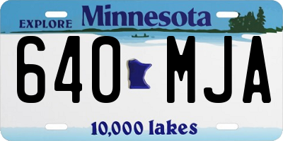 MN license plate 640MJA
