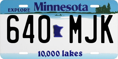 MN license plate 640MJK