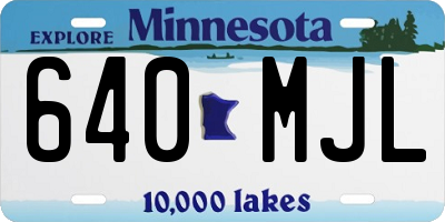 MN license plate 640MJL