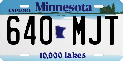 MN license plate 640MJT