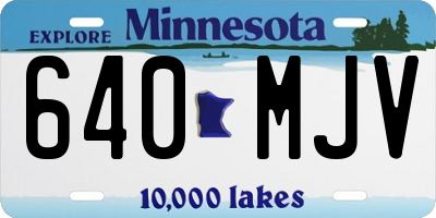 MN license plate 640MJV