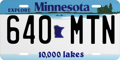 MN license plate 640MTN