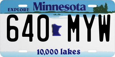 MN license plate 640MYW