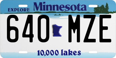 MN license plate 640MZE