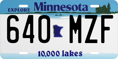 MN license plate 640MZF
