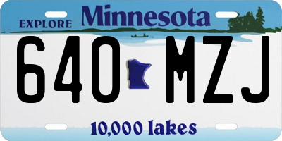 MN license plate 640MZJ
