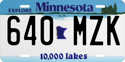 MN license plate 640MZK