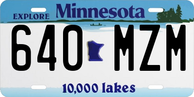 MN license plate 640MZM