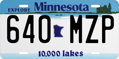 MN license plate 640MZP