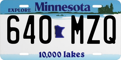 MN license plate 640MZQ