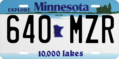 MN license plate 640MZR