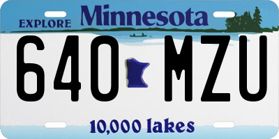 MN license plate 640MZU