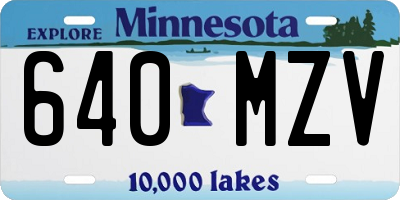 MN license plate 640MZV