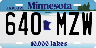 MN license plate 640MZW