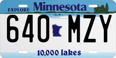 MN license plate 640MZY