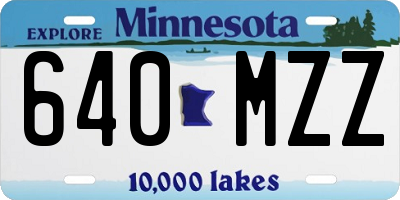 MN license plate 640MZZ