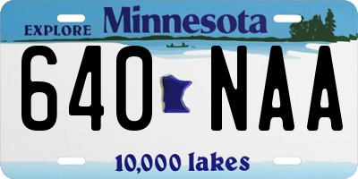 MN license plate 640NAA