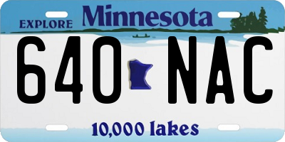 MN license plate 640NAC